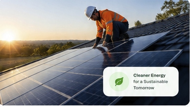 A Solux Power installer fitting solar panels on a residential roof