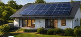 Solar panels on a suburban home