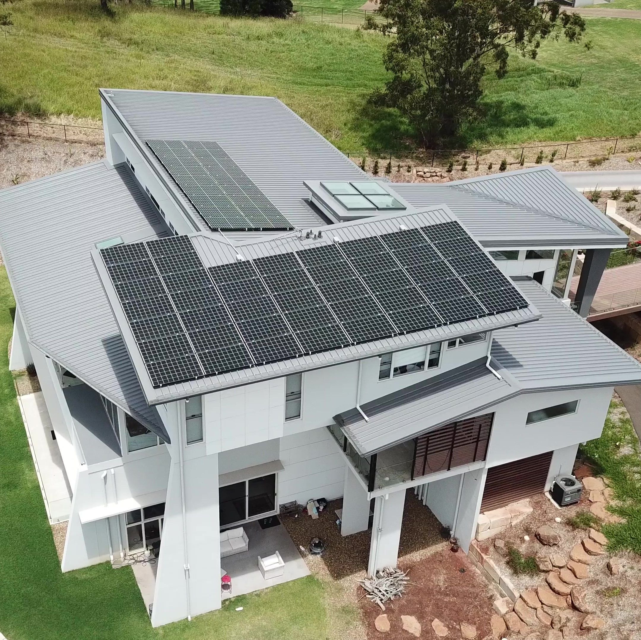 Solar panels on a modern Australian home